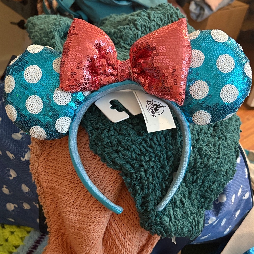 🎀 [disney] pink & blue polka dot Minnie ears